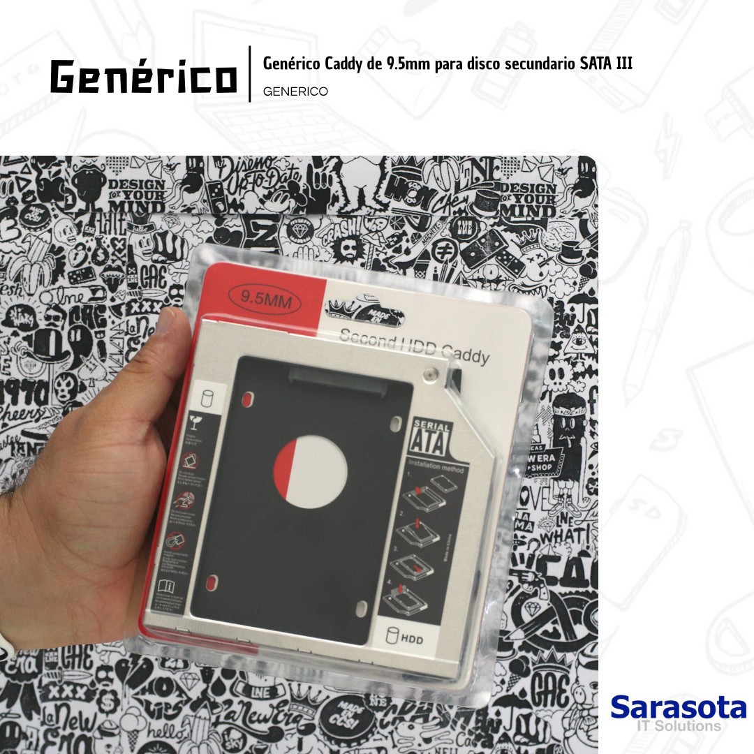 accesorios para electronica - Caddy Adaptador Disco Duro para Laptop SATA 9.5mm 1