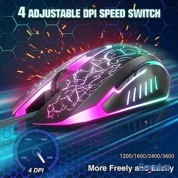 otros electronicos - Mouse Gaming CM-50 RGB USB Luz Led Multicolor 1