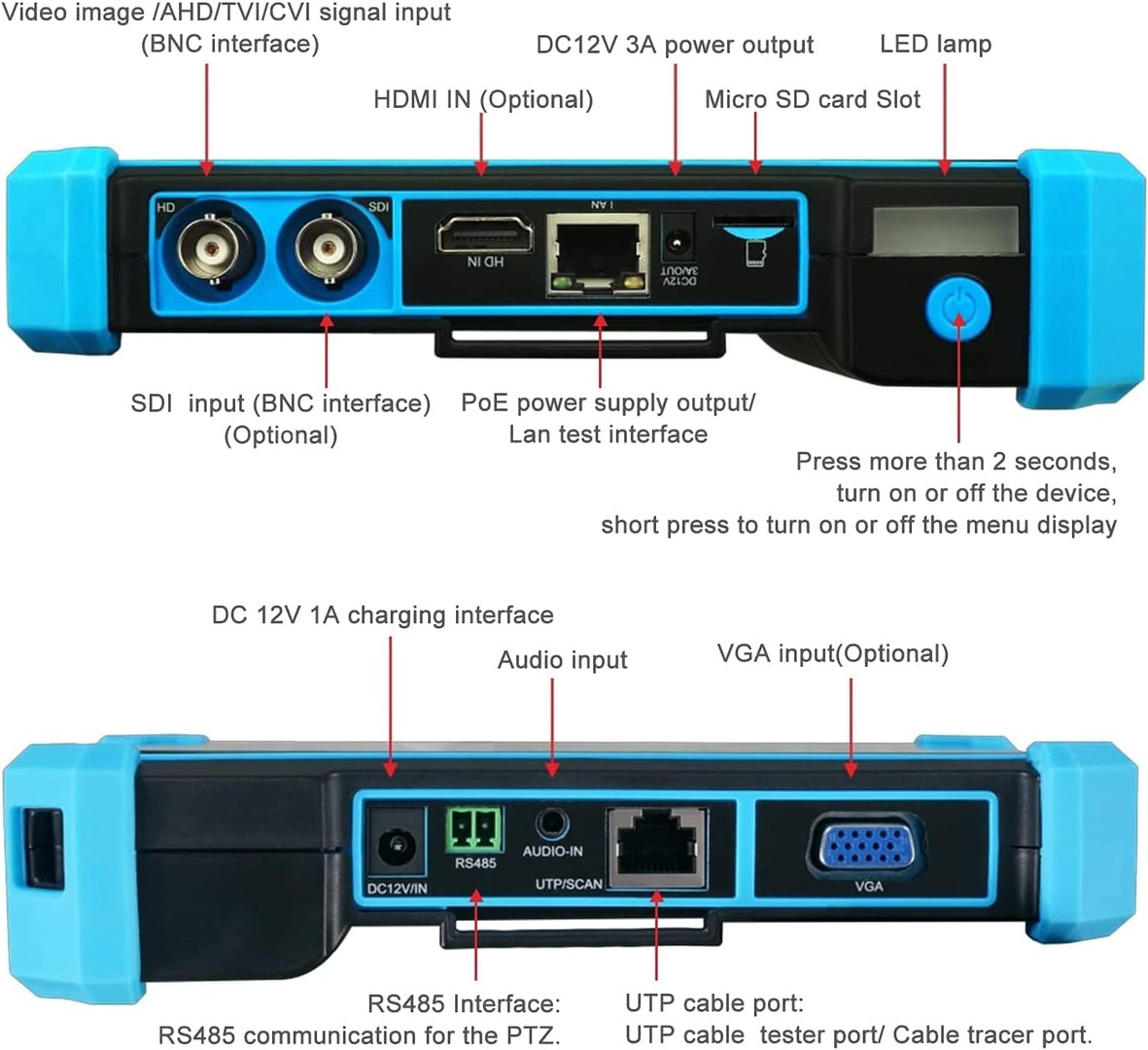 accesorios para electronica - IPC TESTER 8MP 5 en 1 AHD CVI TVI CVBS cámara IP probador monitor IPC-5200 2