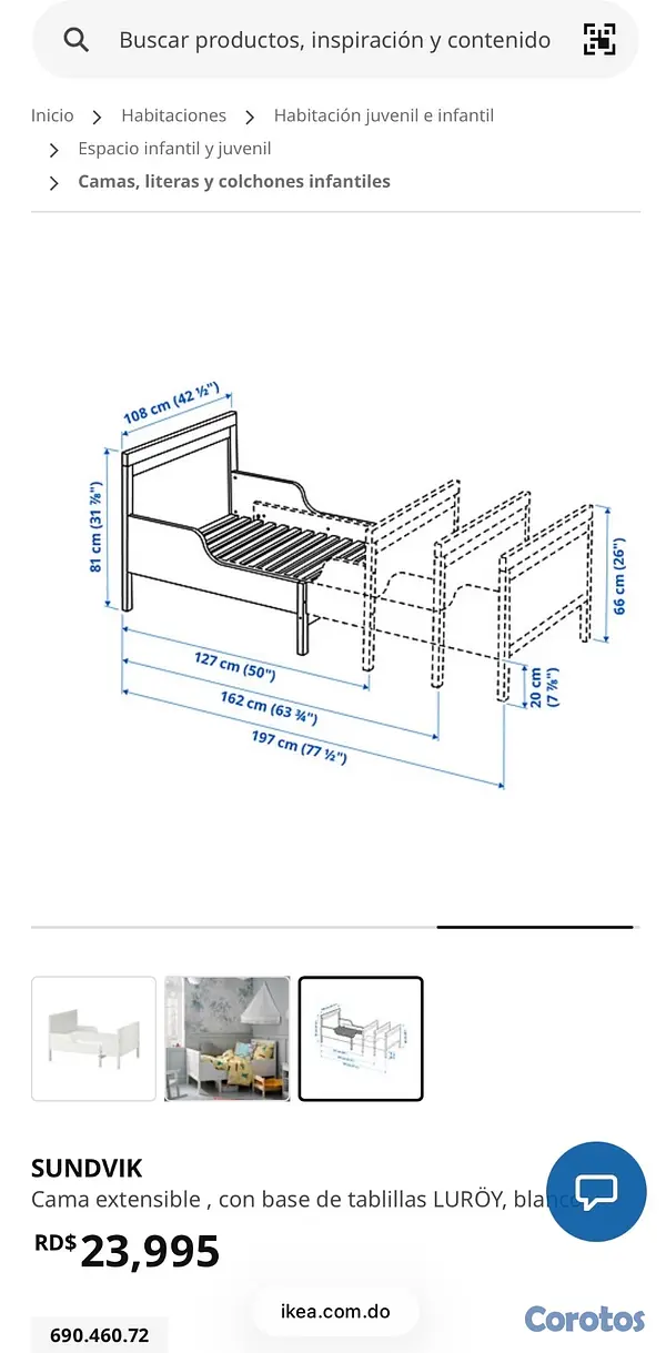 muebles - Cama y colchón. (Extendible ambos) 7