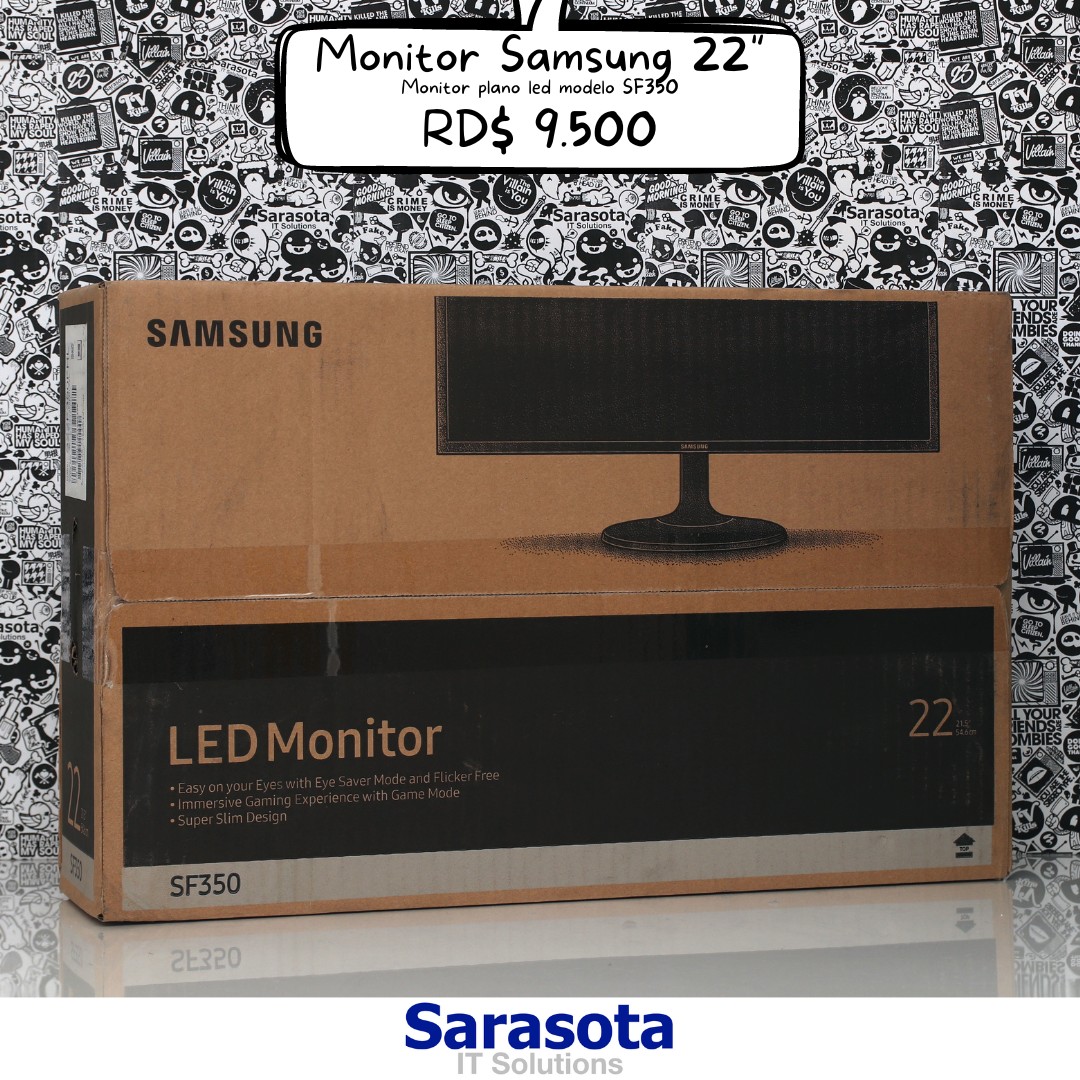 computadoras y laptops - Monitor Samsung 22" plano led modelo SF350
