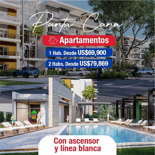 apartamentos - apartamentos con piscina en punta cana zona turística 