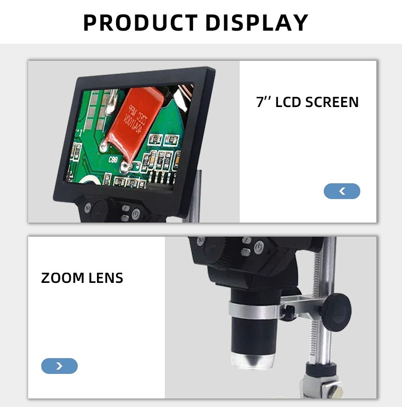otros electronicos - Microscopio USB digital con pantalla 7 pulgadas 1200X HD soporte ajustable 3