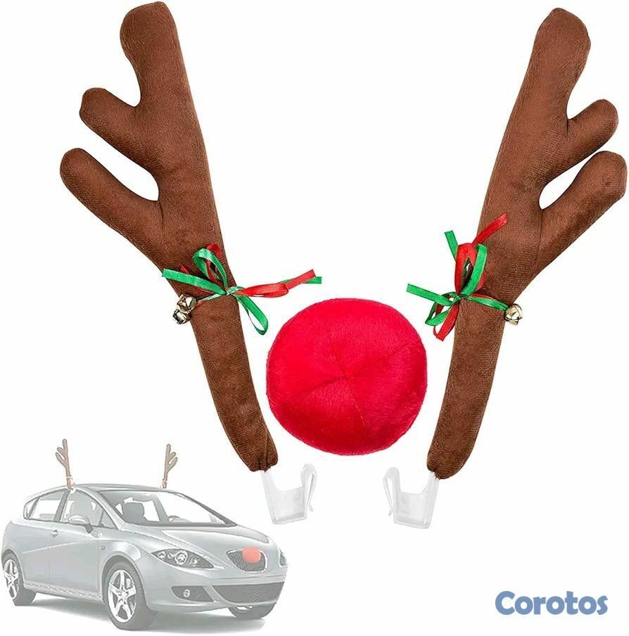 accesorios para vehiculos - 🔥🎅🛷CUERNOS DE RENO + NARIZ PARA CARRO 🚙🛷🎅🔥 6