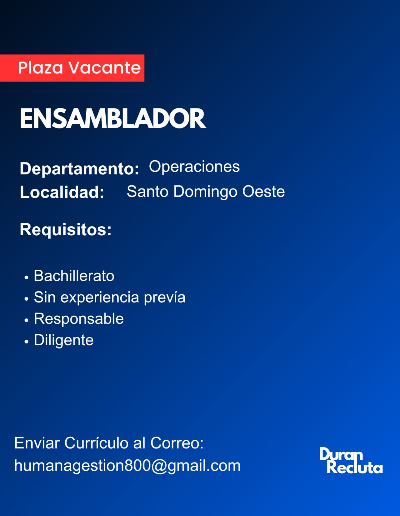 empleos disponibles - Ensamblador de Motocicletas