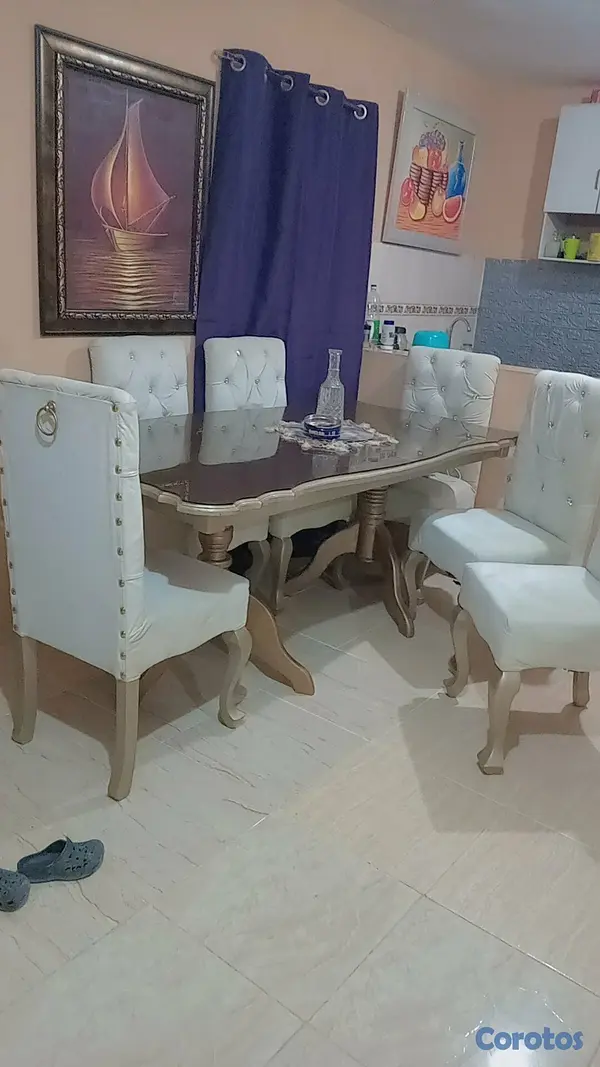electrodomesticos - Juego de comedor fe 6 sillas en caoba y con crista 2