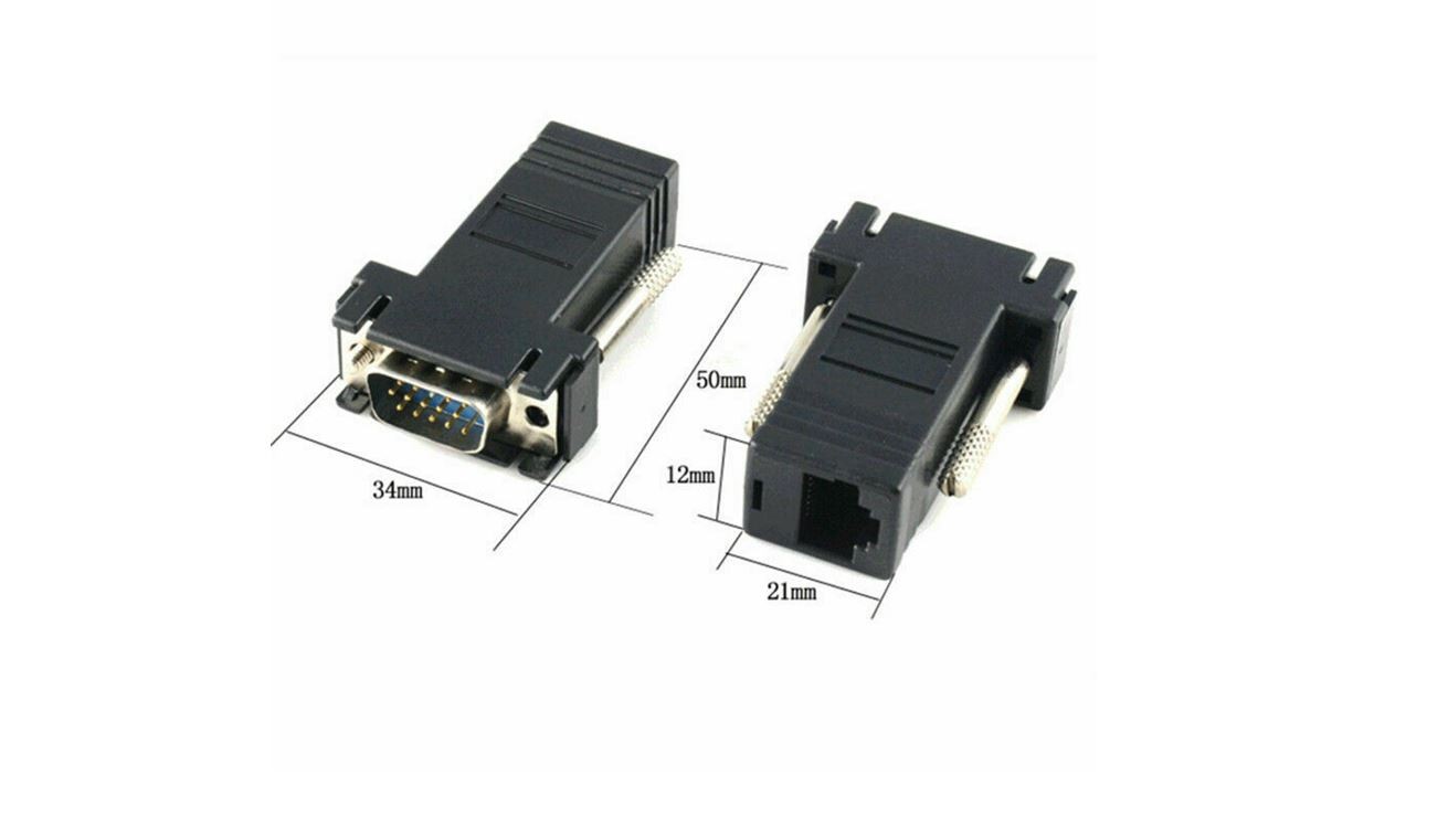 Adaptador extensor VGA sobre cable CAT5/CAT6/RJ45 2