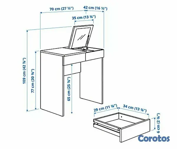 muebles y colchones - Tocador para maquillaje / Escritorio 3