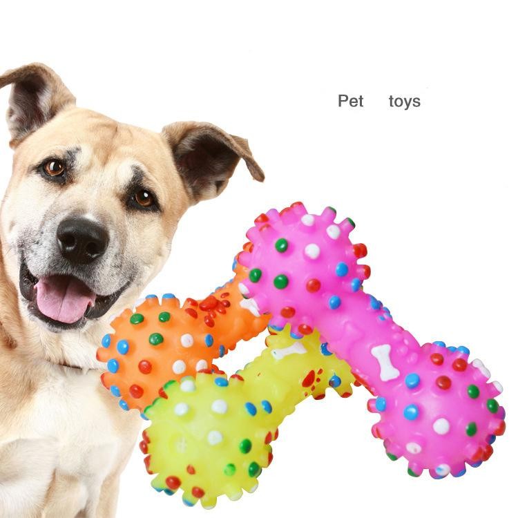 animales y mascotas - Juguete para perro colorido punteado en forma de Squeeze Ruidoso mascota