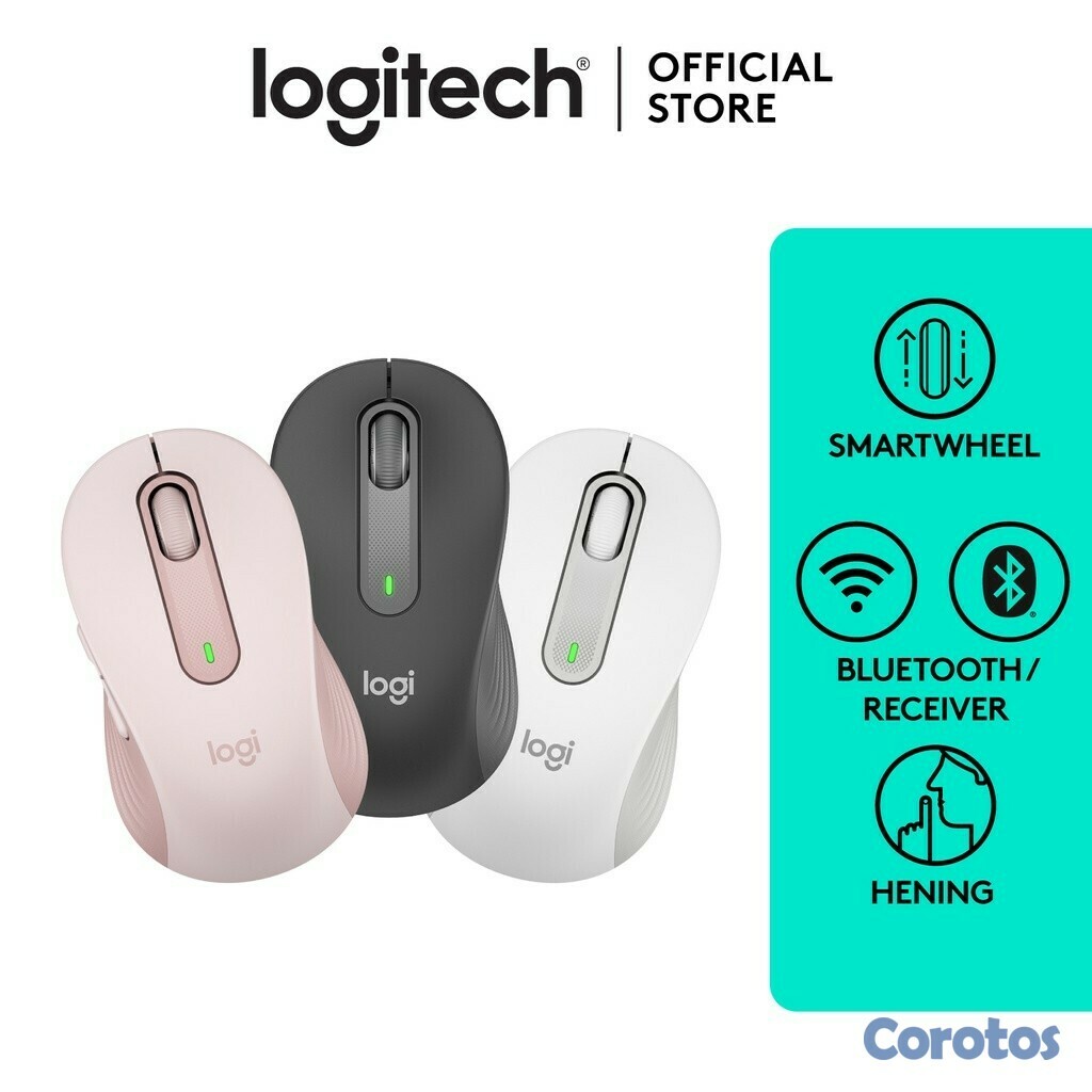 computadoras y laptops - TOTALMENTE NUEVOS CON GARANTIA MOUSE LOGITECH M650 LARGE BLUETOOTH 
 1