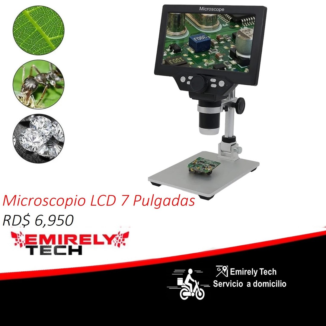 otros electronicos - Microscopio USB digital con pantalla 7 pulgadas 1200X HD soporte ajustable