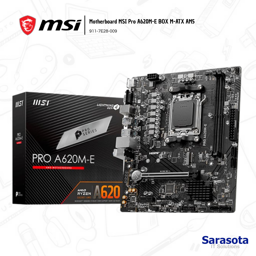 accesorios para electronica - Motherboard MSI Pro A620M-E BOX M-ATX AM5 911-7E28 0