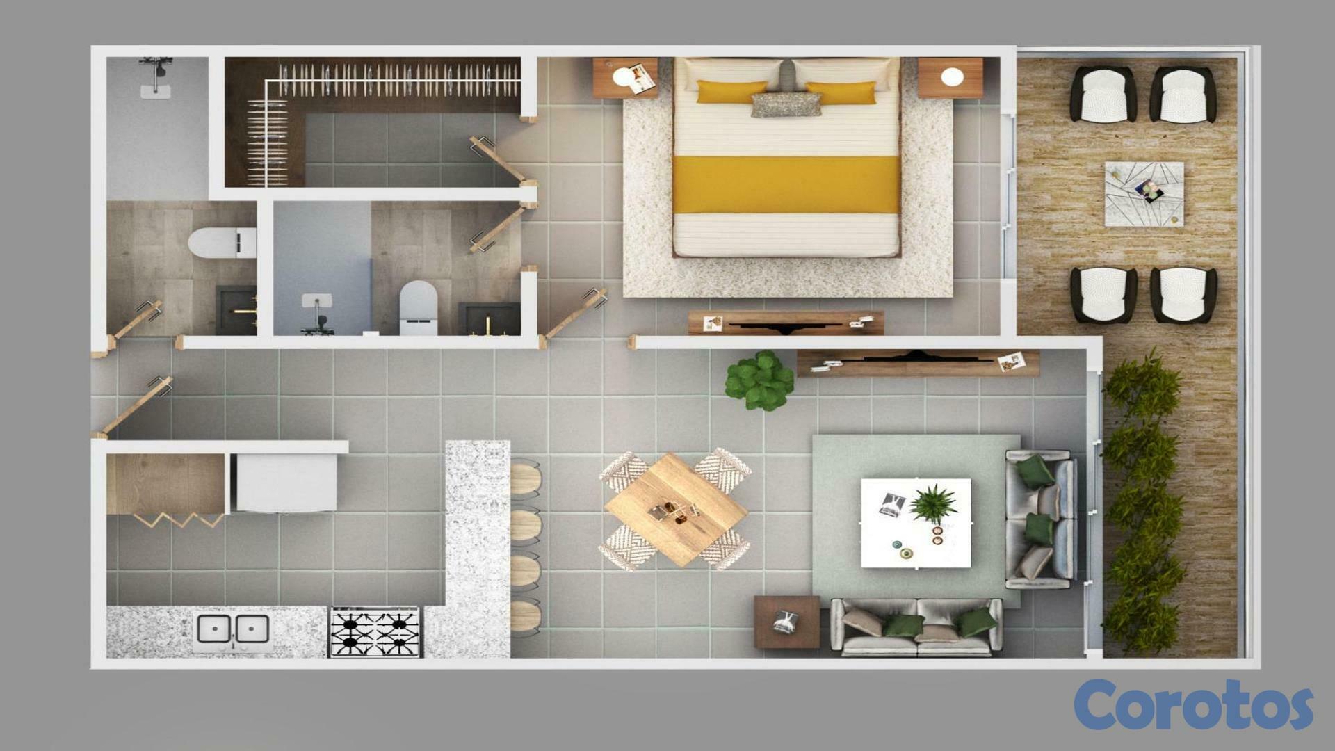 apartamentos - Apartamentos de 2 habitaciones en Evaristo Morales 3