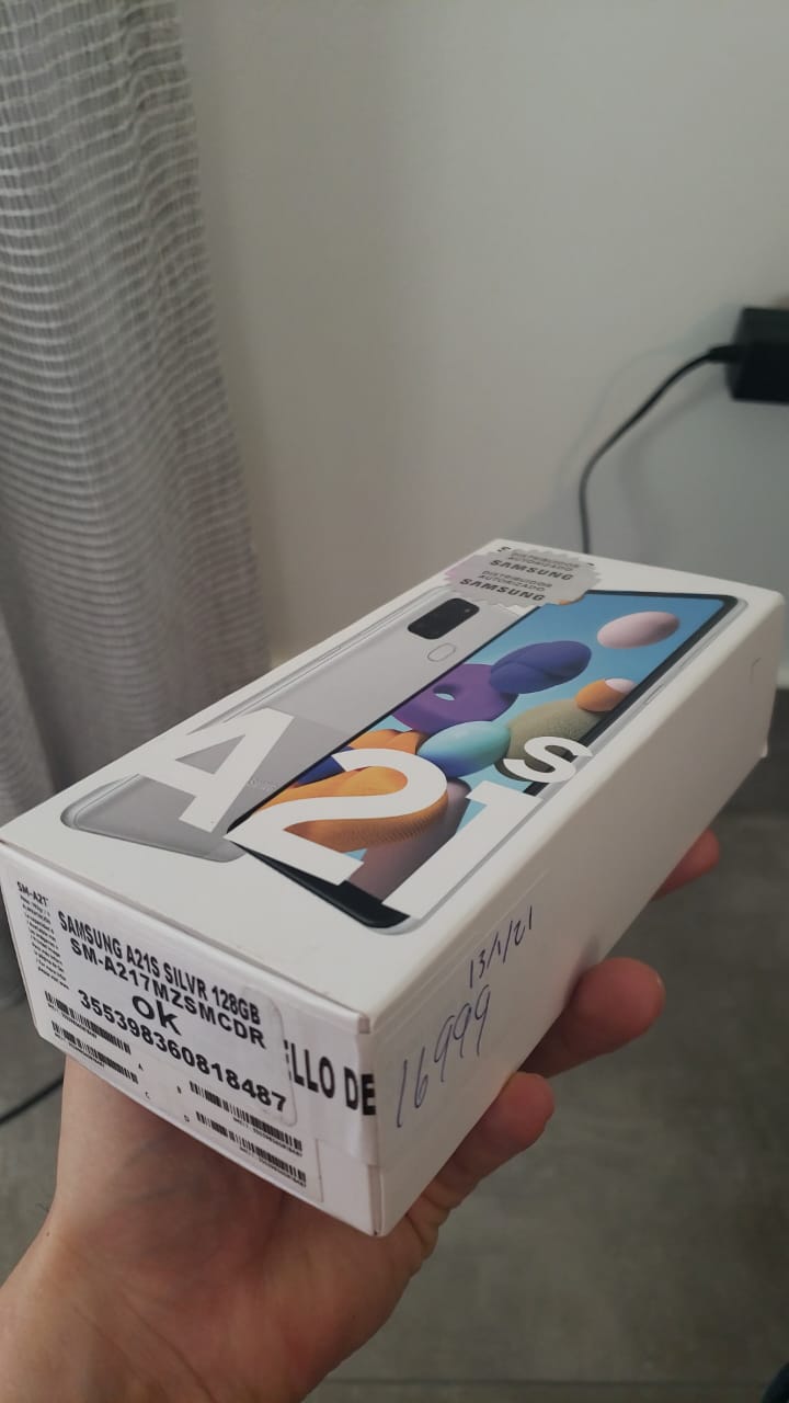 celulares y tabletas - Samsung A21S de 128GB color Plata nuevo en su Caja para Usuarios CLARO
