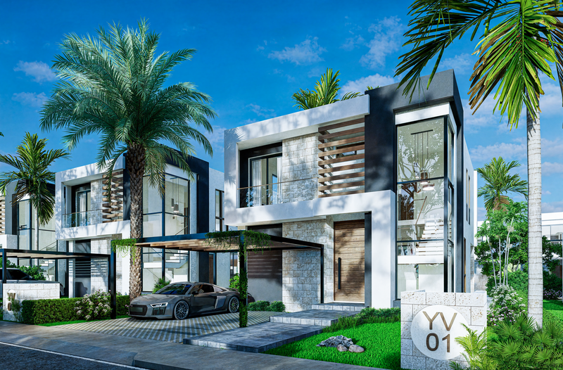 casas vacacionales y villas - Villas en Vista Cana en Plano con facilidades 2