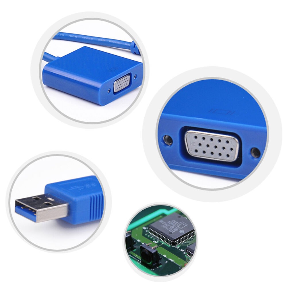 accesorios para electronica - Cable Adaptador USB a VGA 3.0  1