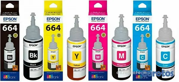 impresoras y scanners - BOTELLA DE TINTA EPSON 664 EN TODOS LOS COLORES   2