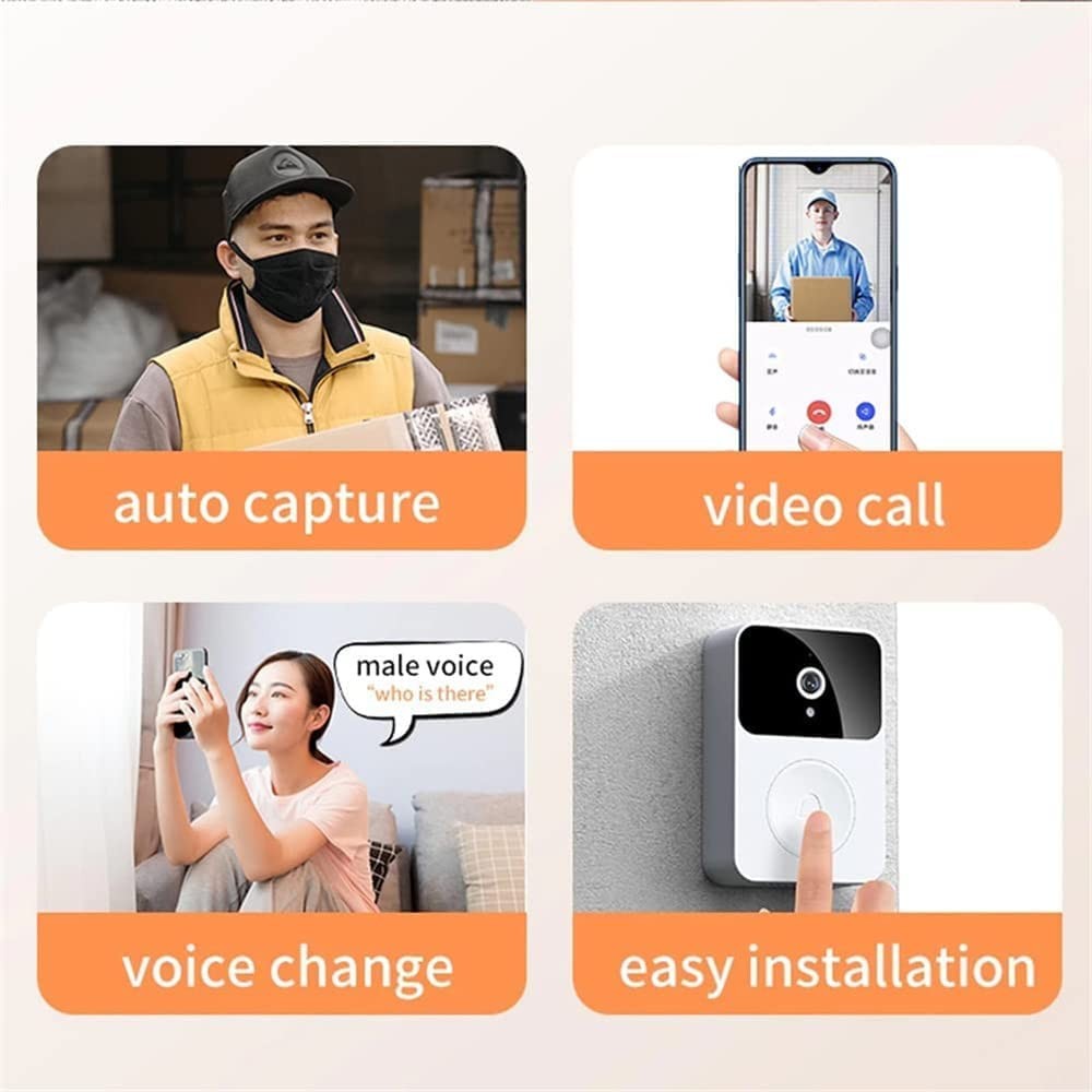 camaras y audio - Timbre inteligente con cámara wifi para puertas recargable 5