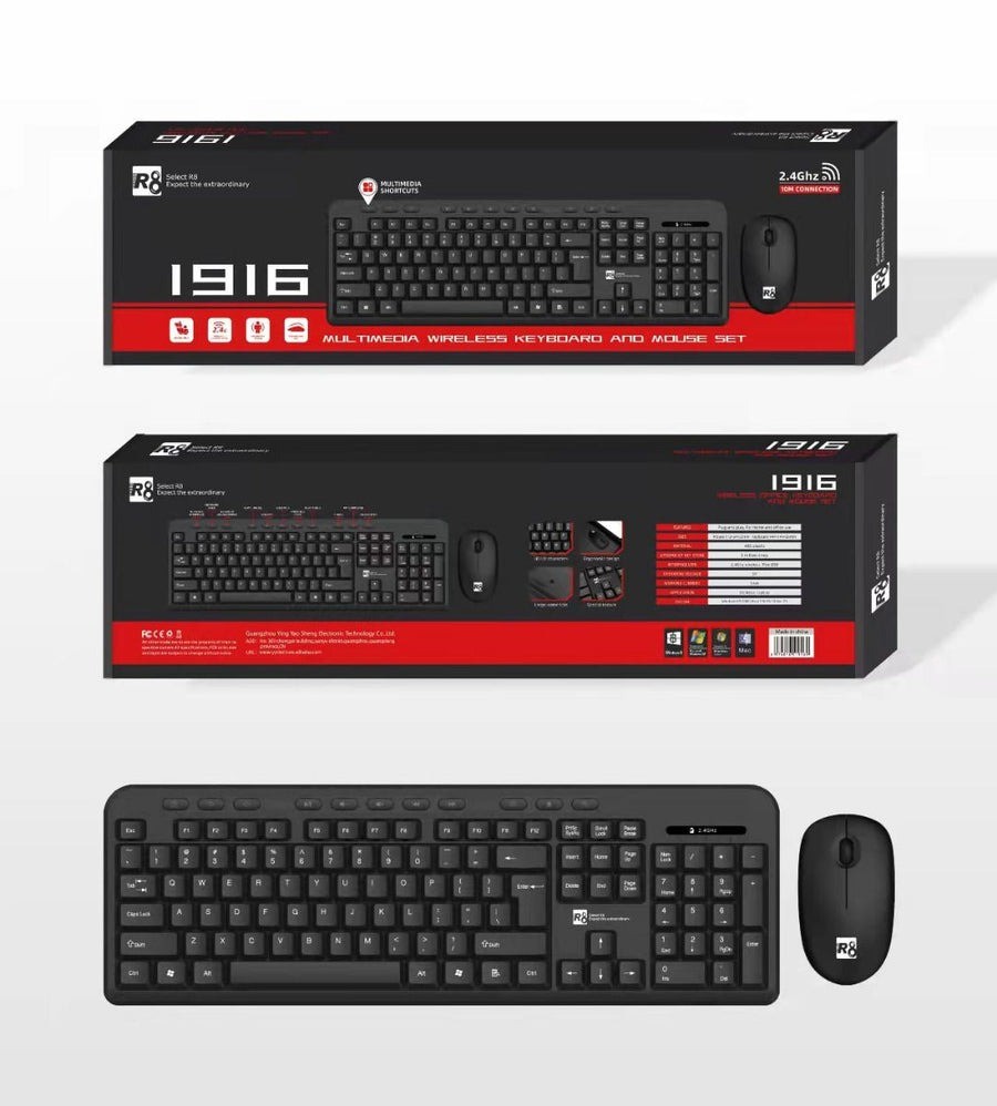 accesorios para electronica - TECLADO Y MOUSE INALAMBRICO R8 1916 JACL-KMS19 1