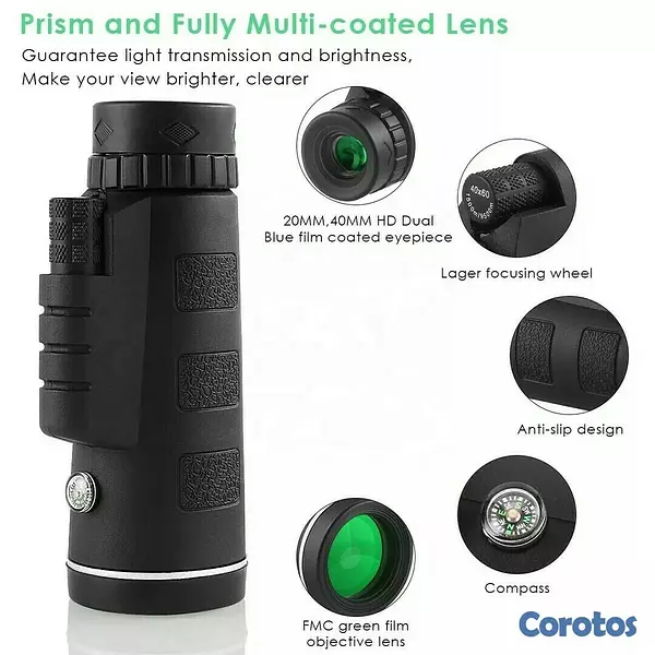 equipos profesionales - Telescopio Monocular 40x60 con Soporte rapido para Telefono Inteligente 8