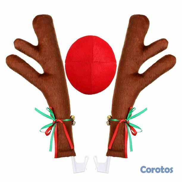 accesorios para vehiculos - 🔥🎅🛷CUERNOS DE RENO + NARIZ PARA CARRO 🚙🛷🎅🔥 4