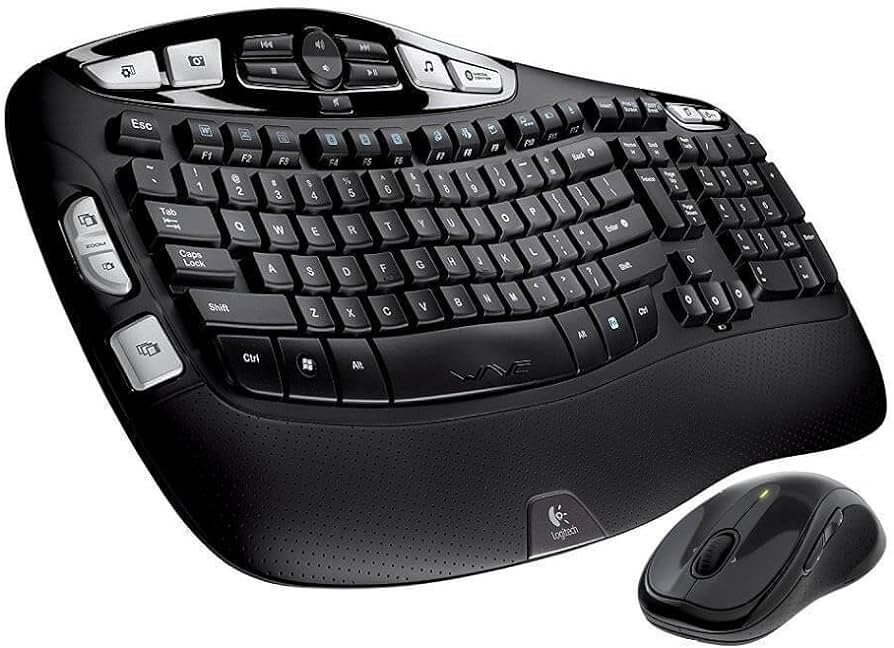 computadoras y laptops - TECLADO MOUSE LOGITECH MK550 WAVE, ERGONOMICO, USB WIRELESS RECEIVER 2.4GHZ WIRE 0