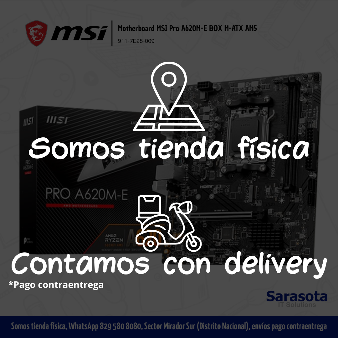 accesorios para electronica - Motherboard MSI Pro A620M-E BOX M-ATX AM5 911-7E28 1