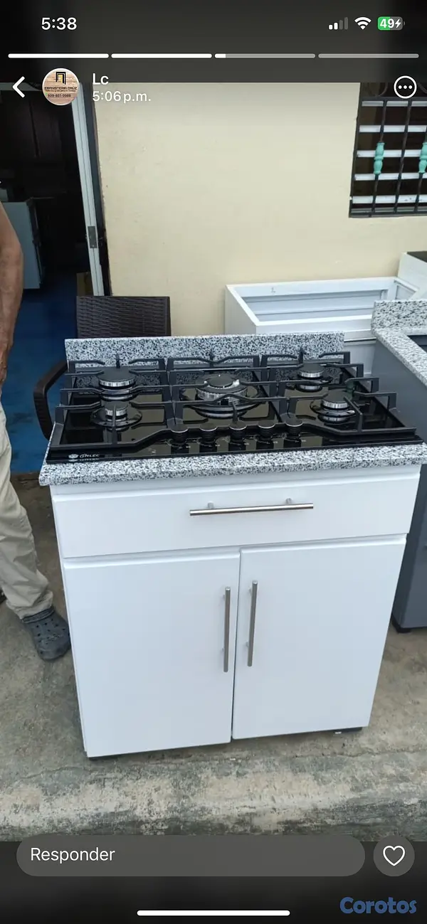 electrodomesticos - Mueble en hidrofugo con estufa empostrada,fregadero, despensa.  
 8