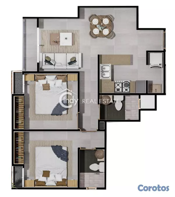 apartamentos - Apartamentos 64 M2, 2 Habitaciones, Area Social. 8
