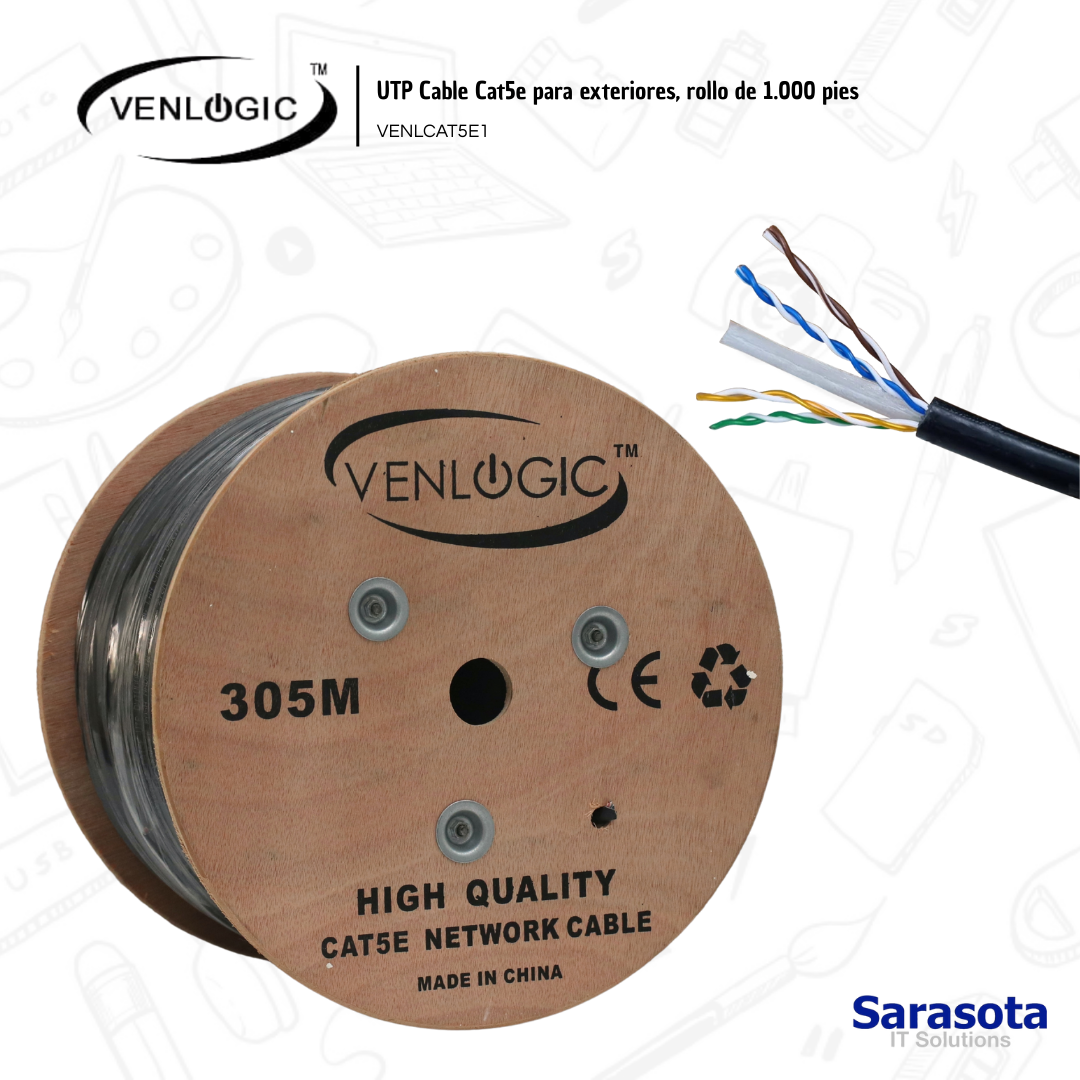 accesorios para electronica - Venlogic UTP CAT5e cable Venlogic de 1000 pies  0