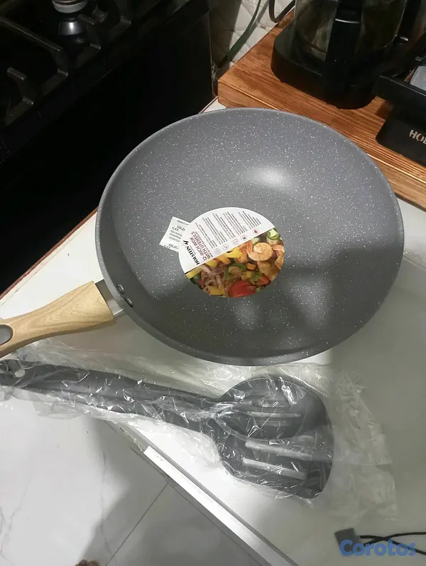 cocina - Sartén Antiadherente de Piedra + Utensilios Resistentes al Calor 5