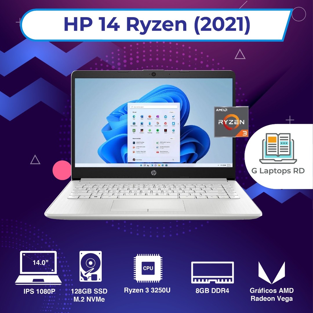 computadoras y laptops - HP 14 - Ryzen 3 3250U | 8GB DDR4 | 128GB SSD | 14.0 1080P | Gaming Laptop