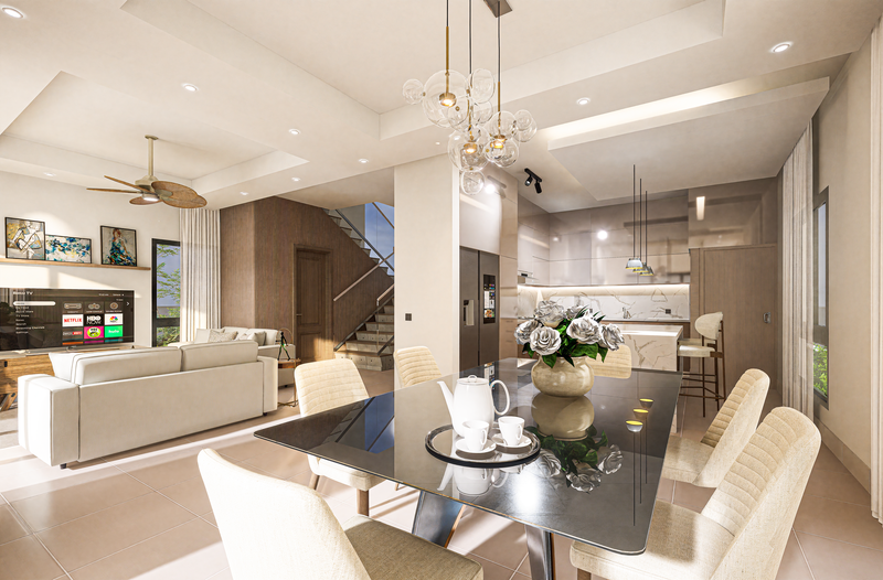 casas vacacionales y villas - Villas en Vista Cana en Plano con facilidades 4