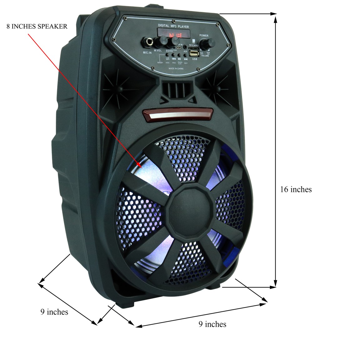 otros electronicos - Bocina de 8" Pulgadas Mediana + microfono + control karaoke.
 1