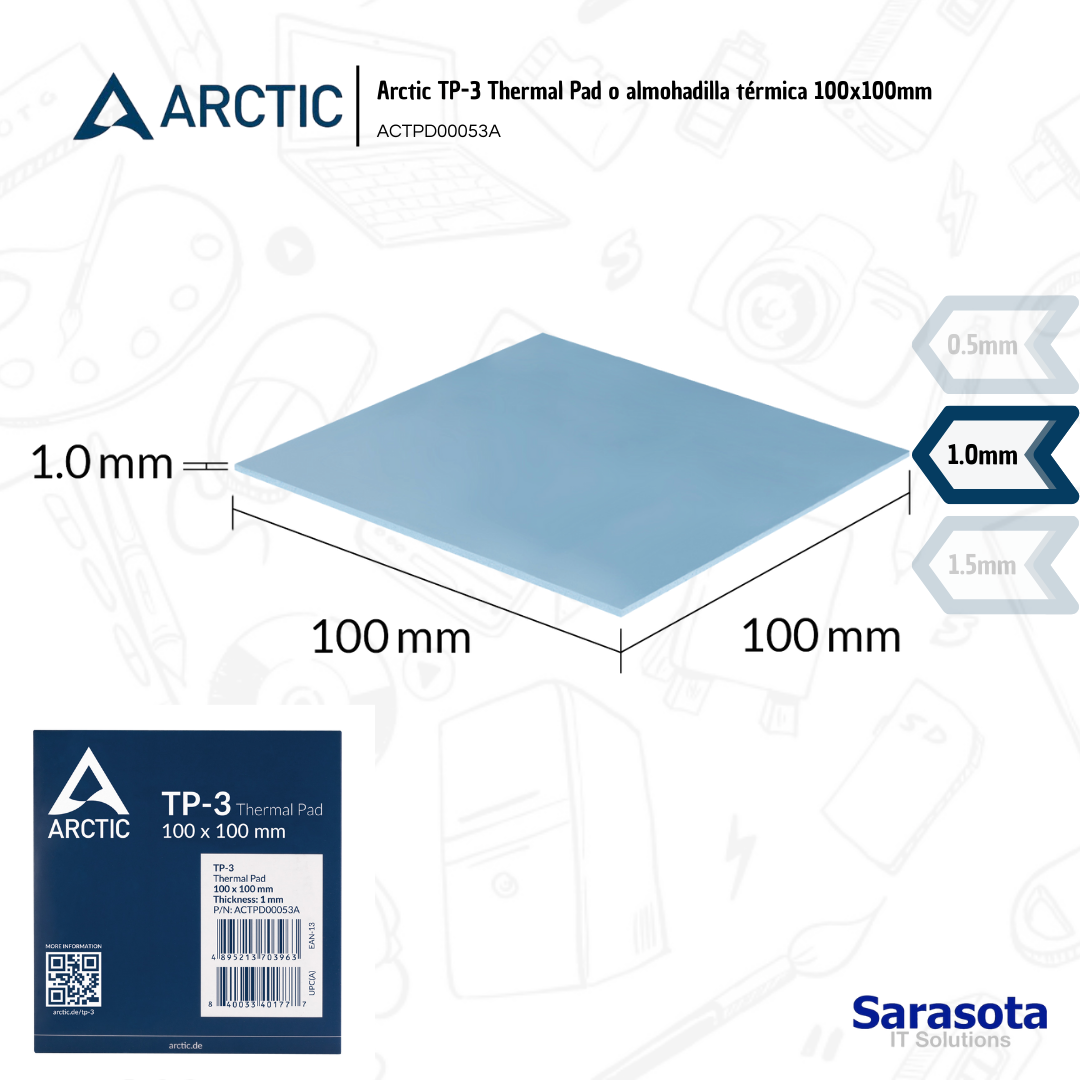 accesorios para electronica - Arctic Thermal Pad TP-3 Almohadilla térmica 1mm 0