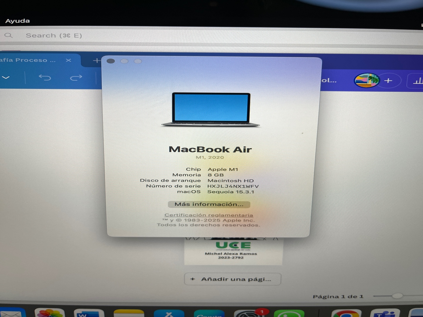 computadoras y laptops - Mac Book Air 2020 M1 como nueva  2