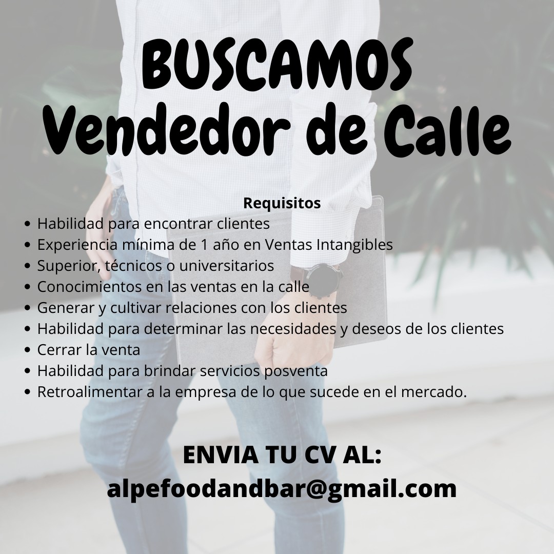 empleos disponibles - Vendedor de Calle - SANTIAGO