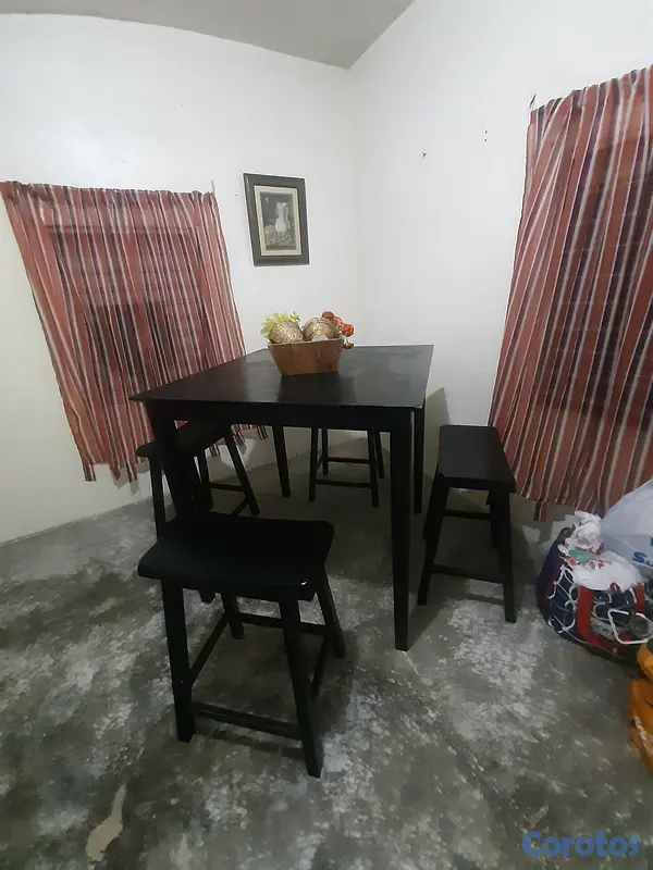 muebles y colchones - Comedor negro con 4 bancos 4