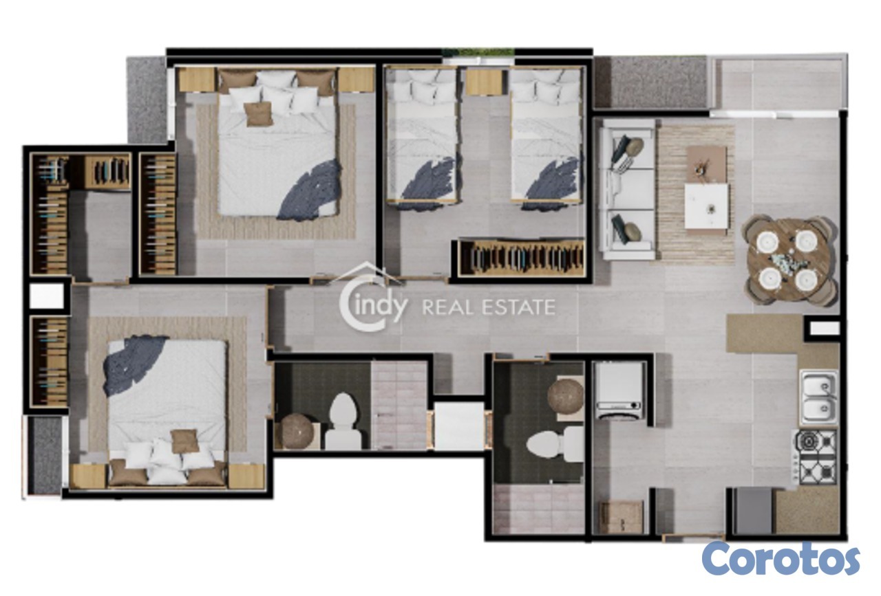 apartamentos - Apartamentos 64 M2, 2 Habitaciones, Area Social. 10