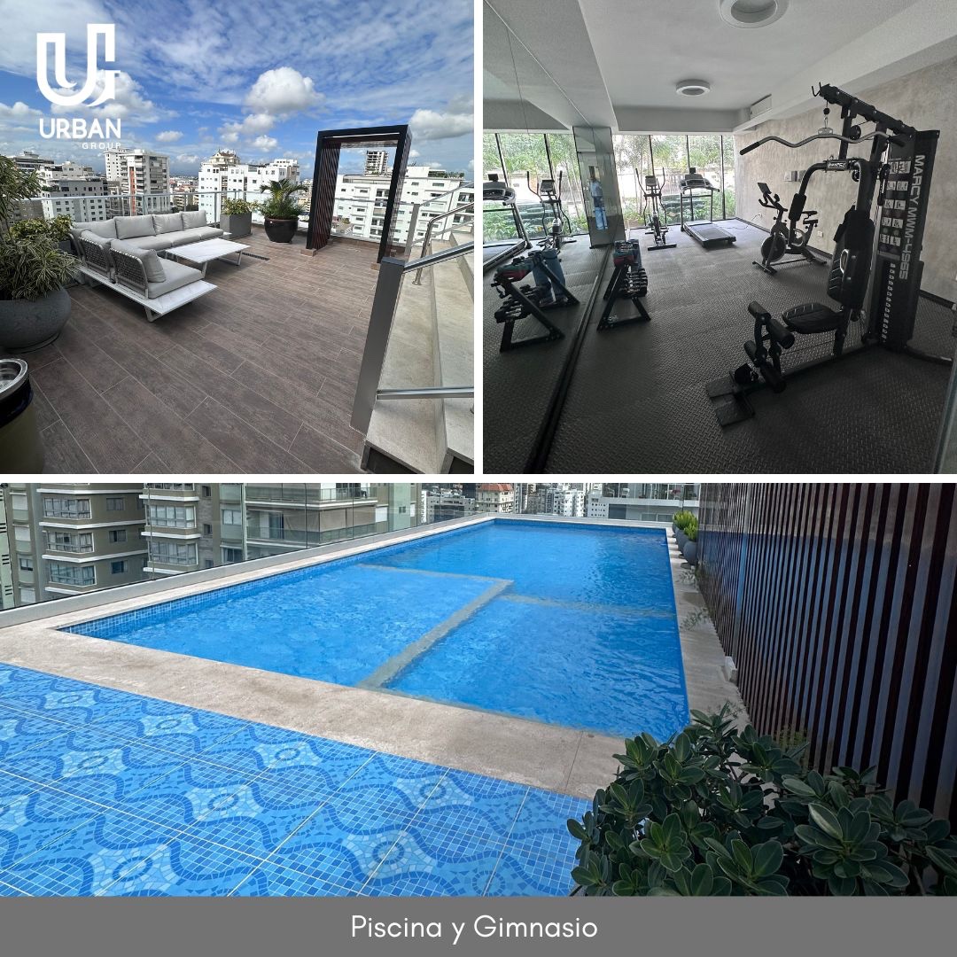 apartamentos - Piantini torré luxury amuéblado piscina Gym terraza lobby 