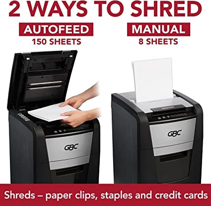 computadoras y laptops - trituradora de papel,GBC alimentación automática, capacidad de 150 hojas 1