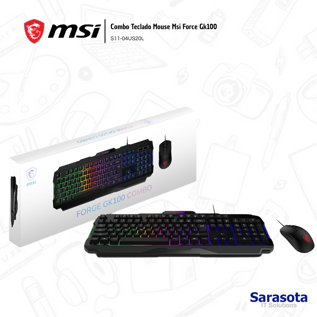 accesorios para electronica - Combo Teclado Mouse Msi Force Gk100, S11-04US20L 0