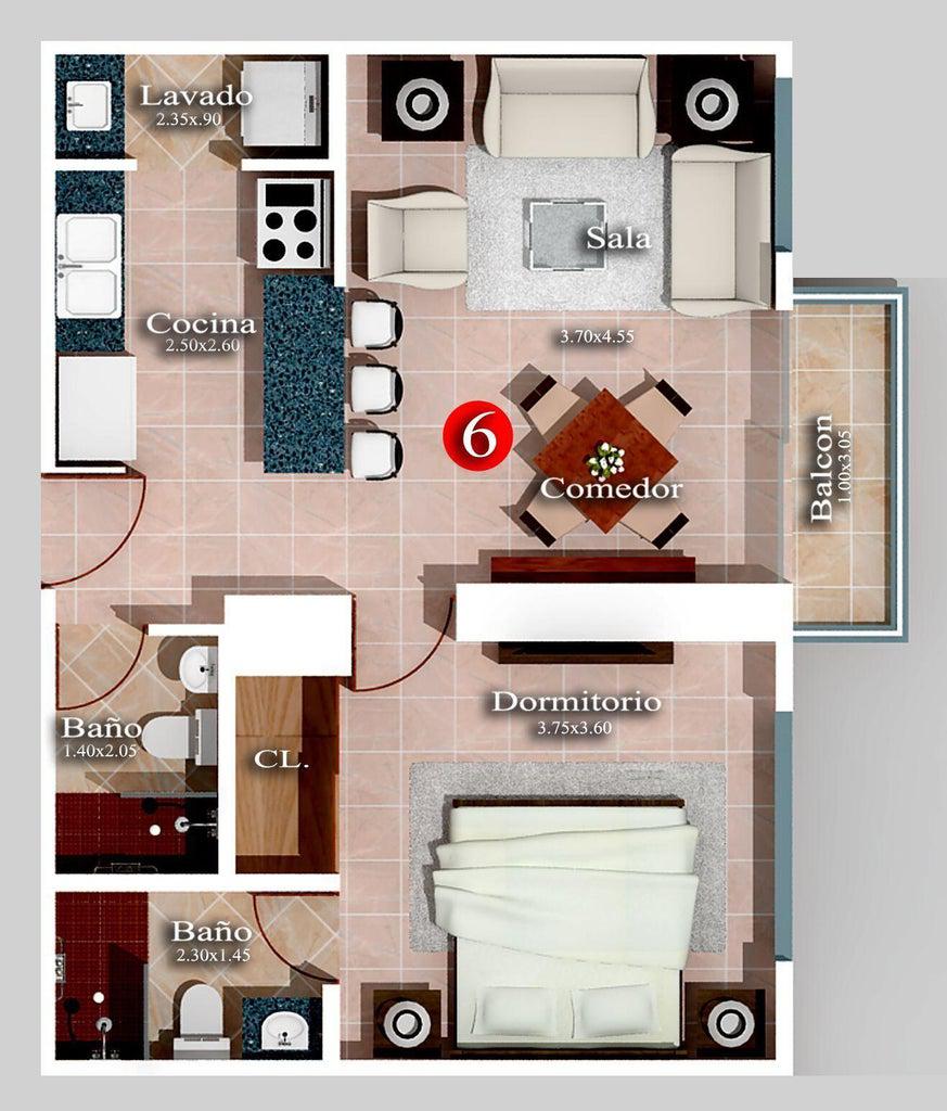 apartamentos - Apartamento en Venta La Julia de Una Habitación 4