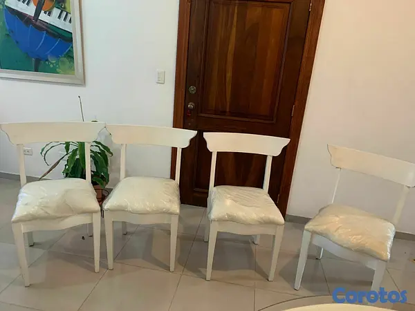 muebles y colchones - JUEGO DE COMEDOR REDONDO DE 4 SILLAS 2