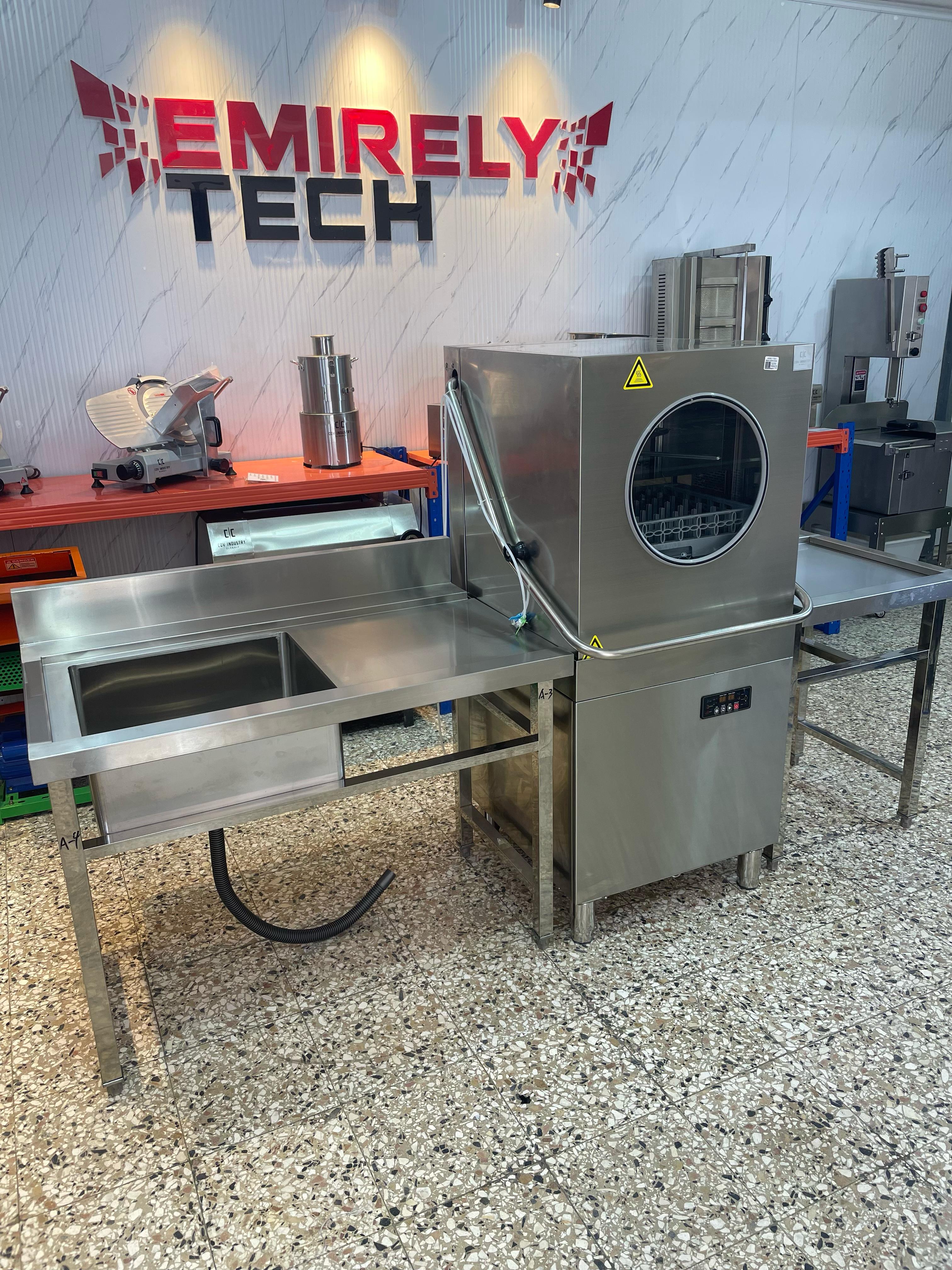 equipos profesionales - Lavadora de platos industrial con fregadero  3