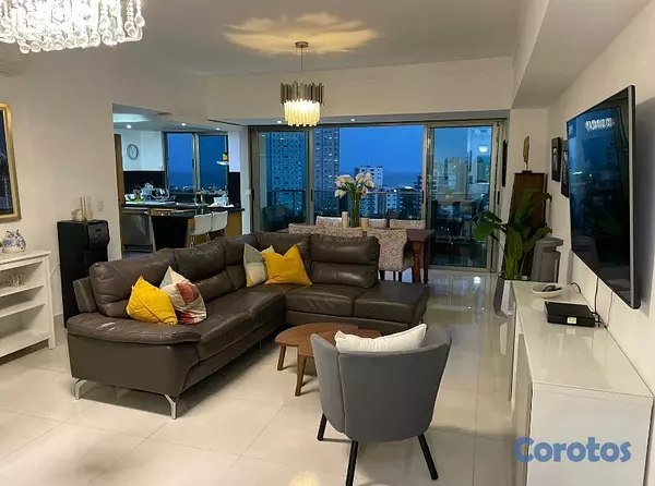 muebles y colchones - SE VENDE Sofá moderno en L + set de mesitas auxili 3