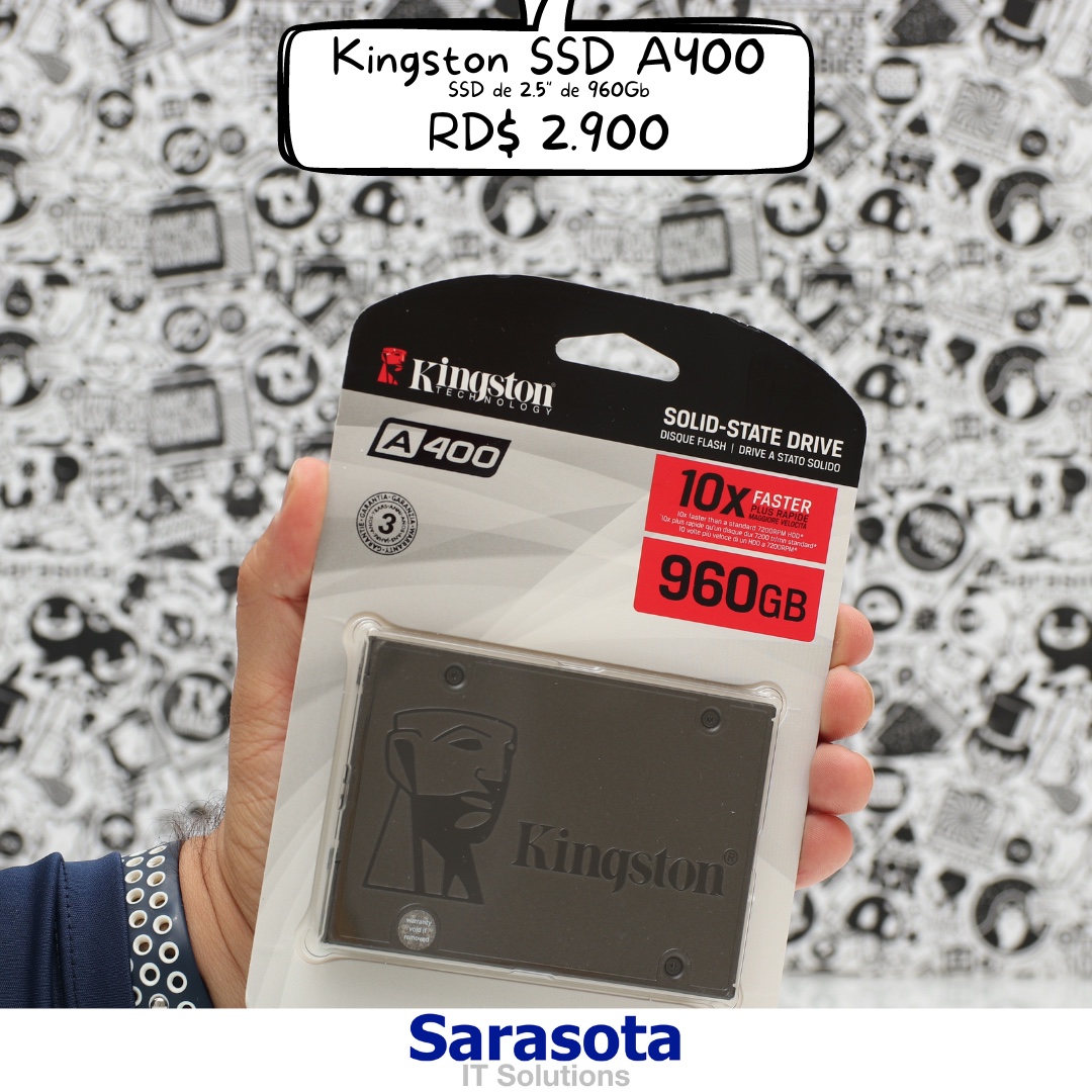 computadoras y laptops - SSD marca Kingston A400 de 960Gb Nuevos, Garantía 12 meses