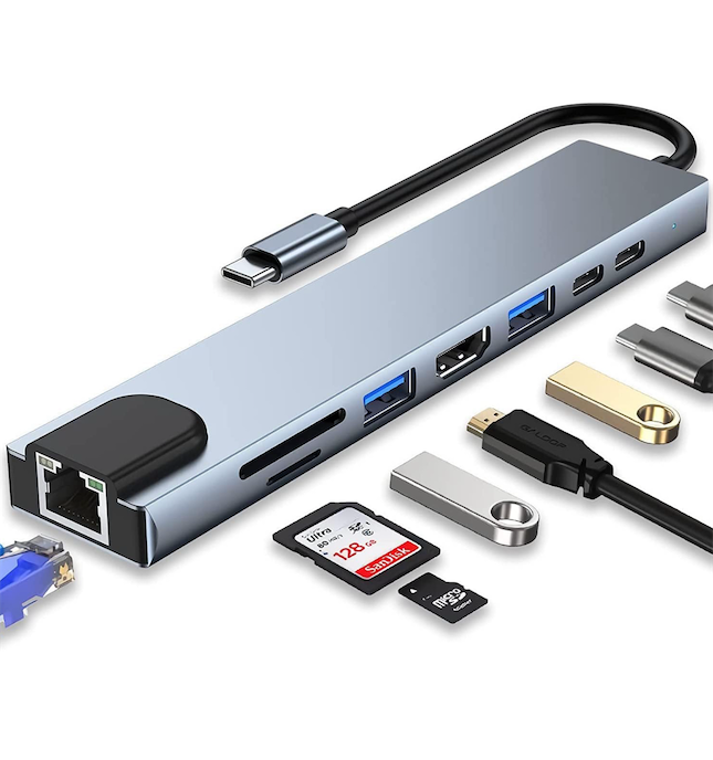celulares y tabletas - Adaptador USB C 3.1 de 8 Puertos  1