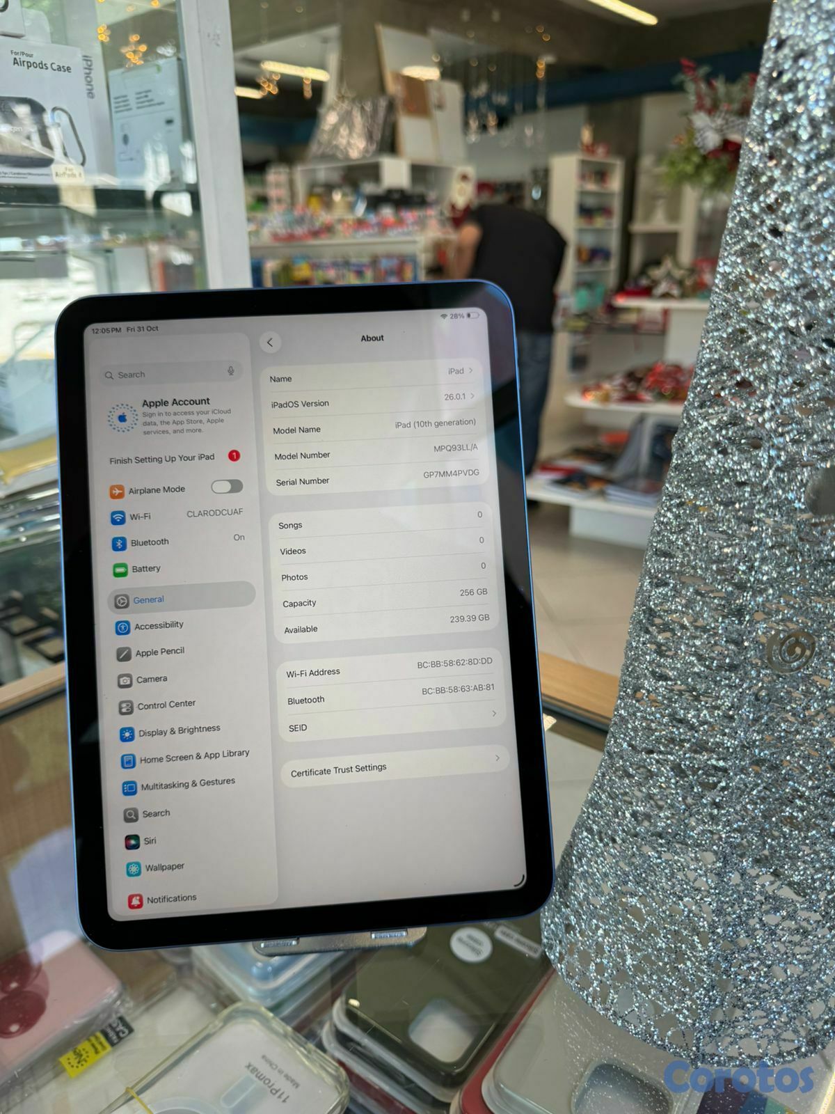 celulares y tabletas - ipad 10th Gen azul 256 GB 10.9''  WIFI. **Somos Ti 2