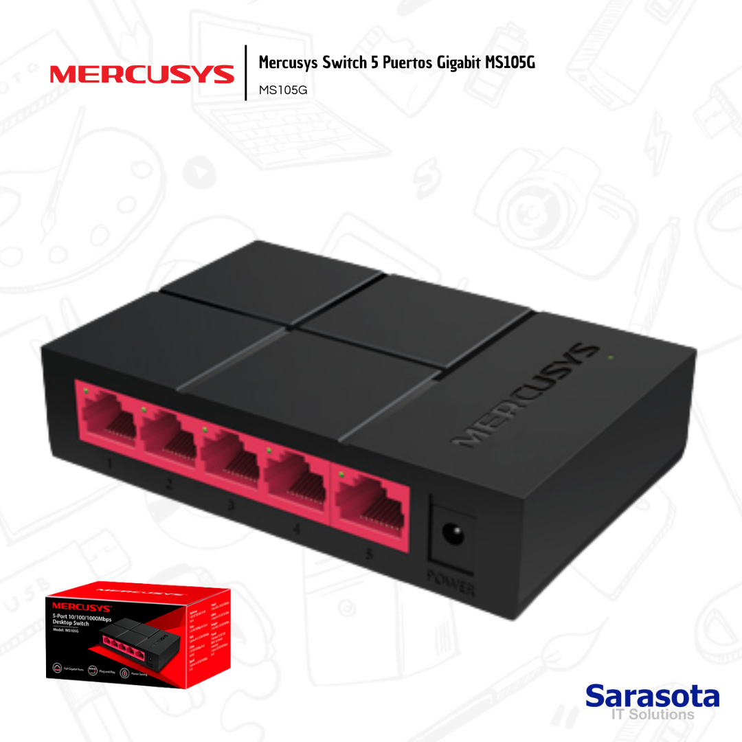 accesorios para electronica - Mercusys Switch 5 Puertos Gigabit MS105G MS105G 0